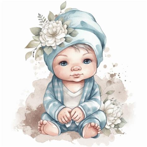 Premium Photo Watercolor Baby Boy Sublimation