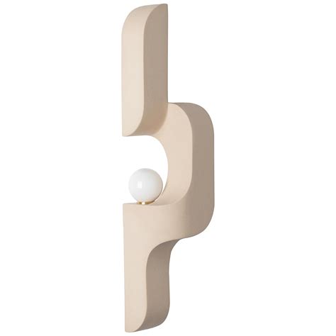 Serpentine Vertical Ceramic Wall Sconce By Farrah Sit Single Or Mirrored Pair For Sale At