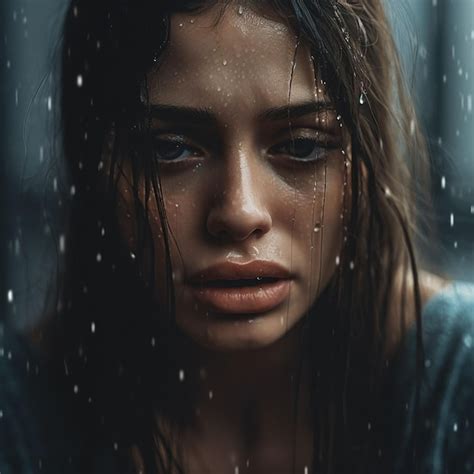 Sad Woman Crying Premium Ai Generated Image