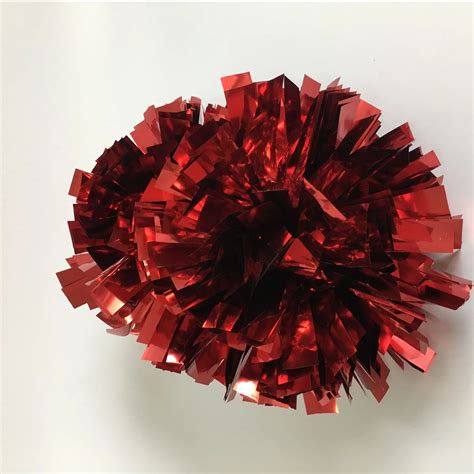 1000 Streamers 4 Inch With Baton Handle Red Metallic Cheerleading Pom Poms Buy Cheerleading