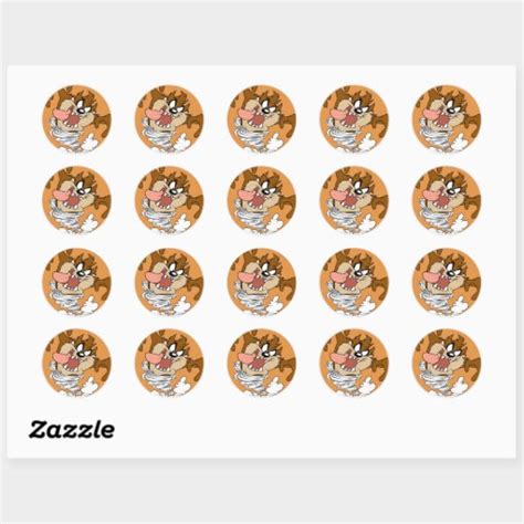 Taz™ Whirling Tornado Classic Round Sticker Zazzle