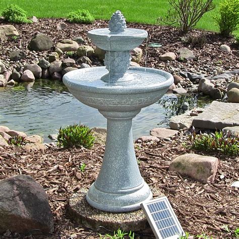 Outdoor Classics Dual Pineapple Tiered Solar On Demand Fountain With