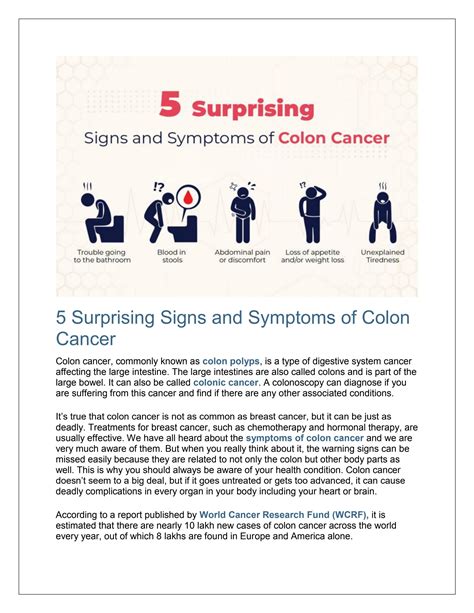 5 Surprising Signs and Symptoms of Colon Cancer by laserpiles - Issuu