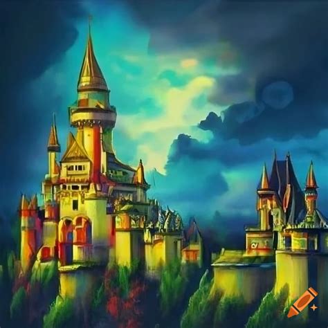 Vibrant Color Pencil Drawings Of Ominous Castles