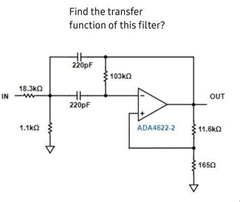 solved find  transfer function   filter cheggcom