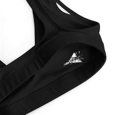 Black And White Bikini Top Goth Bikini Top Hearts Recycled Etsy