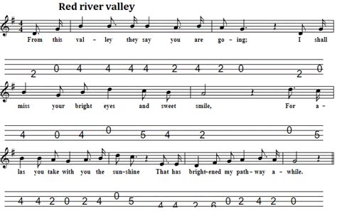 Red River Valley lyrics and chords - Irish folk songs