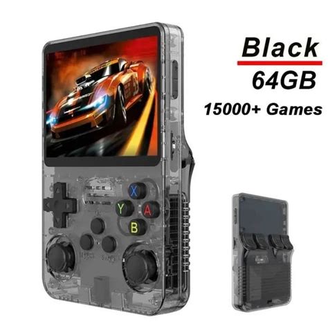 Black G Console De Jeu Vid O R Tro Portable Avec Cran Ips Machine