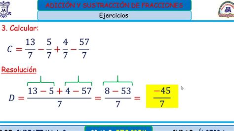 Lgebra To Prim Clase Adici N Y Sustracci N De Fracciones Youtube