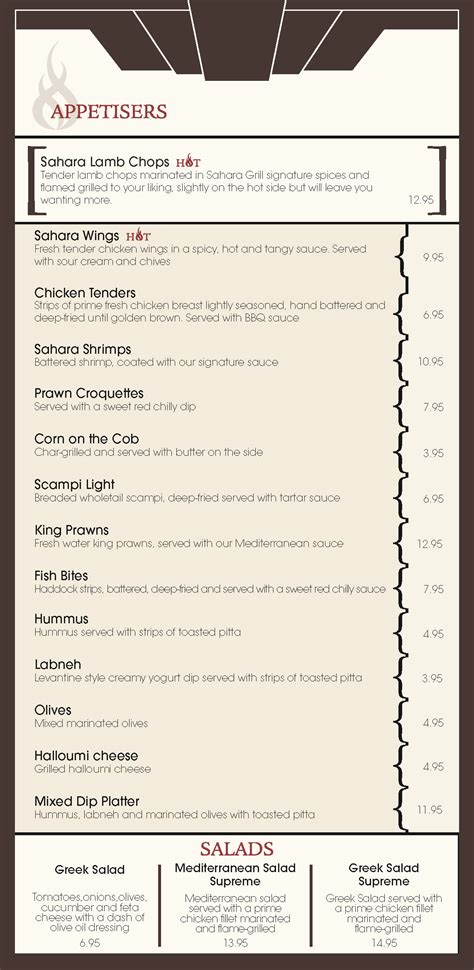 Sahara Grill Menu | Sahara Grill