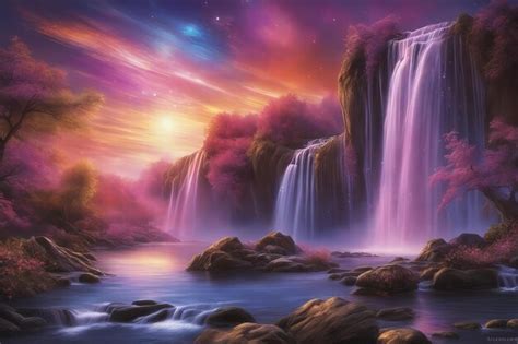 Premium AI Image | 3D Waterfall wallpaper