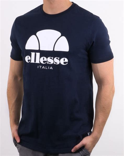 Ellesse Italia Logo T Shirt Navy 80s Casual Classics