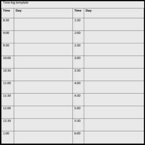 40 Free Time Log Templates Hourly Daily Word Excel