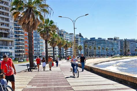 Walking On The Beachside Rambla In Montevideo Uruguay The Longest