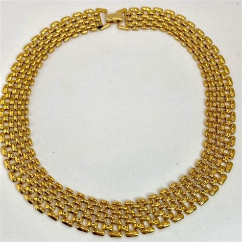 Napier Jewelry Vintage Napier Collar Necklace Gold Plated Jewelry