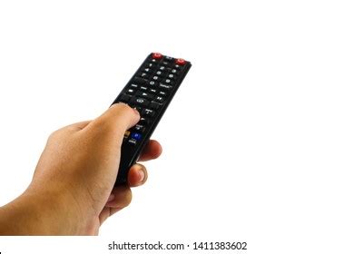 Hand Holding Tv Remote Control Isolated Stock Photo Edit Now