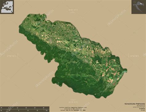 Viroviticko Podravska provincia de Croacia Imágenes satelitales