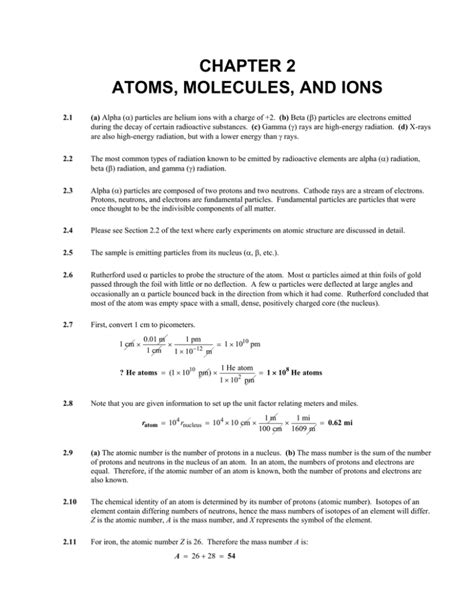 Chapter 2 Atoms Molecules And Ions