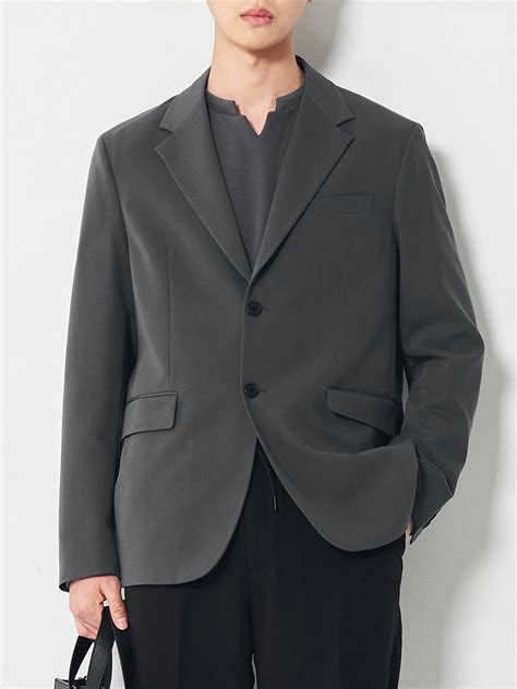 Buy Seconds Men Charcoal Grey Solid Single Breasted Blazer Blazers