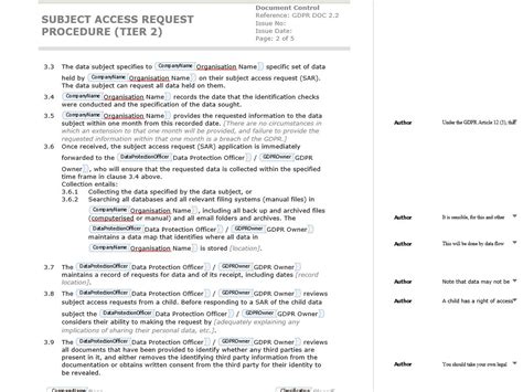 Free Template Write A GDPR Data Subject Access Request Procedure