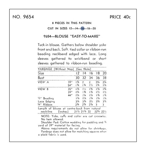 1940s Wartime High Neck Pussy Bow Blouse 34 Bust PDF Print Etsy UK