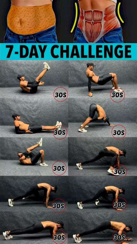 7 Dy Transformation Belly Fat to 6 pack | Abs workout, Stomach workout ...