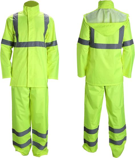 Fonirra Class High Visibility Rain Suit With Collapsible Hood Lime