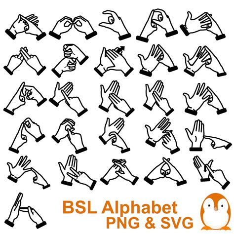 BSL Alphabet SVG, British Sign Language Alphabet Svg, BSL Cut File, Png, - Etsy