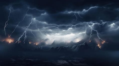 Nubes tormentosas y lluvia con cielo dramático Foto Premium