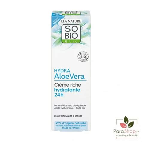 So Bio Hydra Aloe Vera Creme Riche Hydratante H Ml