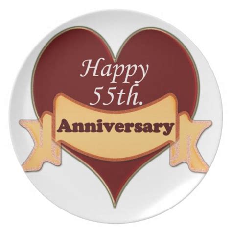 Happy 55th Anniversary Party Plates Zazzle