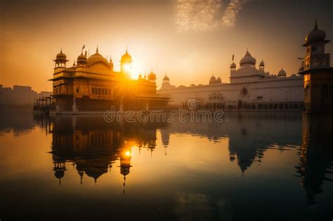 Beautiful Golden Temple Situated In Amritsar India Stock Illustration