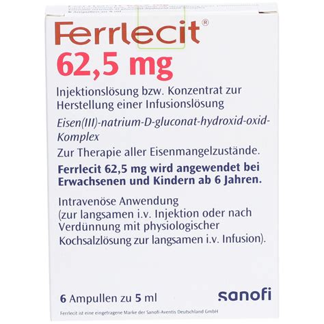 Ferrlecit 625 Mg 6x5 Ml Mit Dem E Rezept Kaufen Shop Apotheke