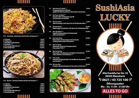 Speisekarte Von Restaurant Sushi Lucky Asiatische Spezialit Ten Mannheim