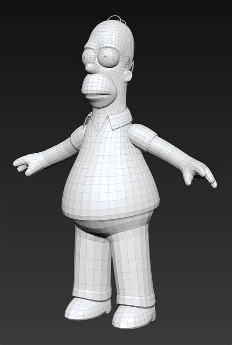 3d Model Homer Simpson For Animation Vr Ar Low Poly Cgtrader