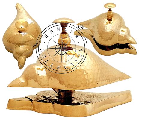 Buy Hanzla Collection Polished Brass Leech Desk Bell 6 Vintage