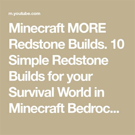 Minecraft MORE Redstone Builds. 10 Simple Redstone Builds for your ...