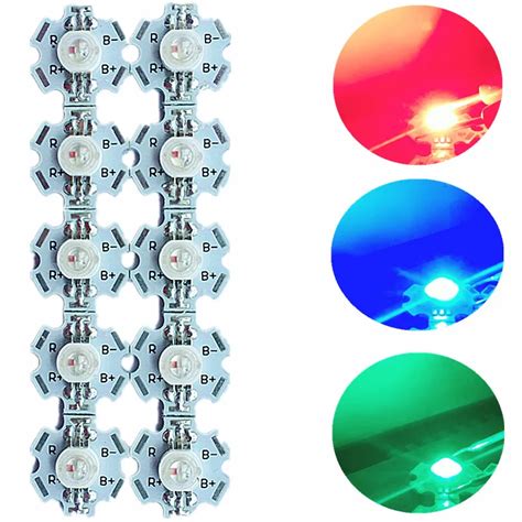 Freeshipping 10pcs 3w Rgb Color High Power 6pin Led Chip Light With