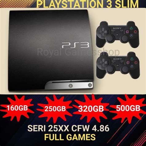 Jual Playstation 3 Ps3 Slim Seri 25xx CFW 250gb Stik Original Pabrik