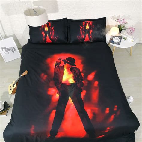 Classical Michael Jackson Printed Bedding Set 3pcs Contains 1 Duvet