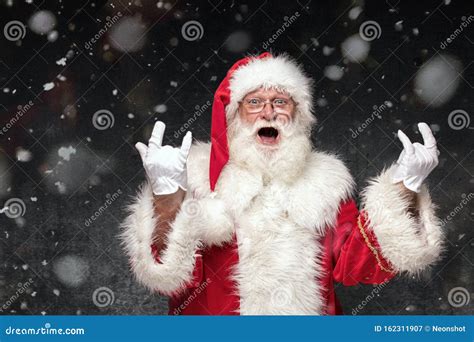 Portrait Of Real Mad Santa Claus With White Beard Stock Image Image