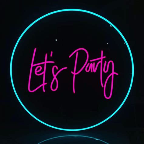 Lets Party Led Neon Light Sign For Wall Decor Large Lights