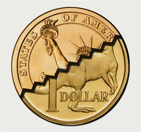 Us Dollar And Australian Dollar Coin Photo Manipulation Art Editorial