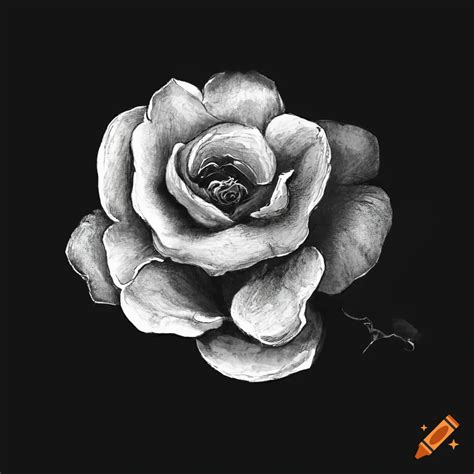 Grayscale Sketch Of Flowers