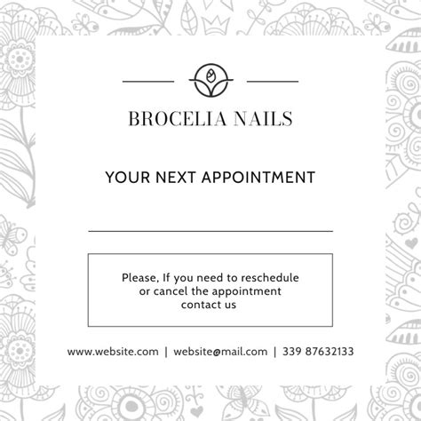 Beauty Nails Saloon Appointment Card Template Postermywall