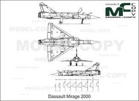 Dassault Mirage 2000 2d Drawing Blueprints 20874 Model Copy World