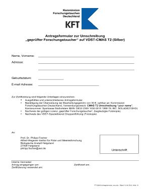 Ausf Llbar Online Antragsformular Zur Umschreibung Geprfter Fax Email