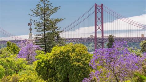 The Th April Bridge Aerial Timelapse Ponte De Abril In Portuguese