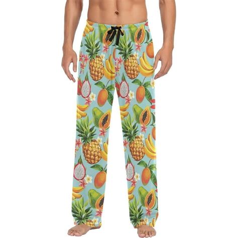 Freeamg Tropical Fruits And Flowers Pajama Pants For Men Men S Separate Bottoms Comfortable