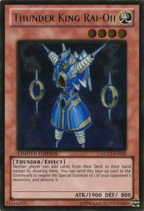 Yugioh Gold Series 3 2010 Single Card Gold Rare Thunder King Rai Oh